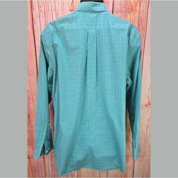 L.L. Bean Mens Wrinkle-Resistant Dress Shirt Large Turquoise - Picture 2 of 6